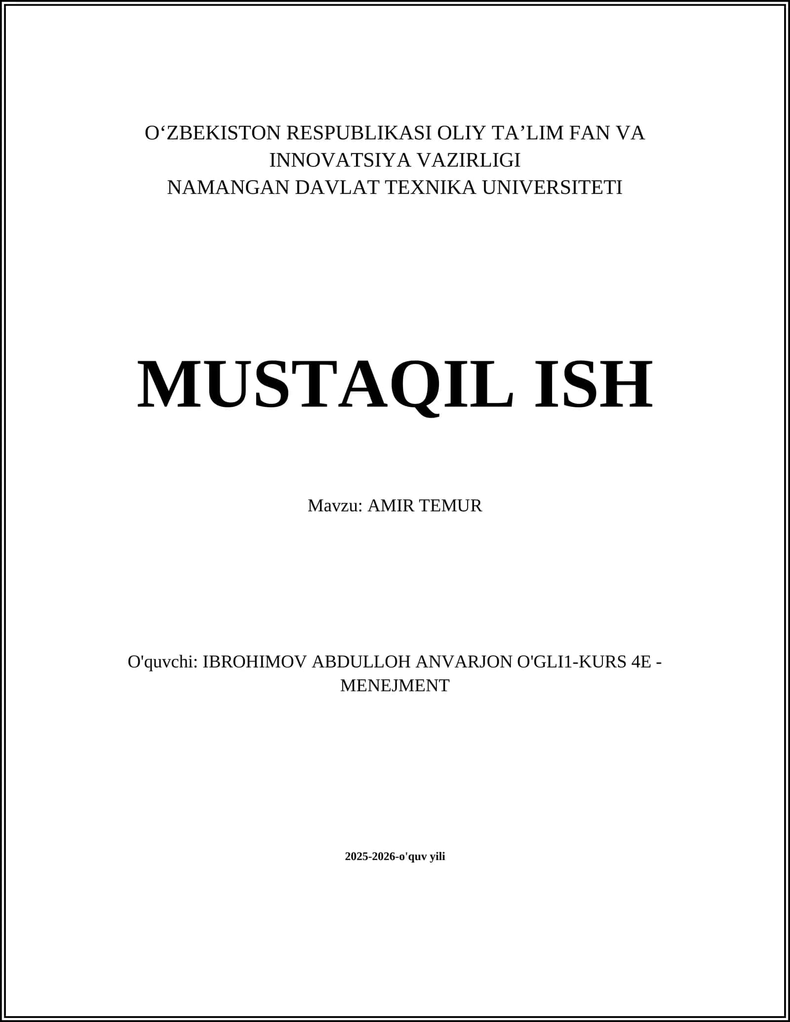 AMIR TEMUR