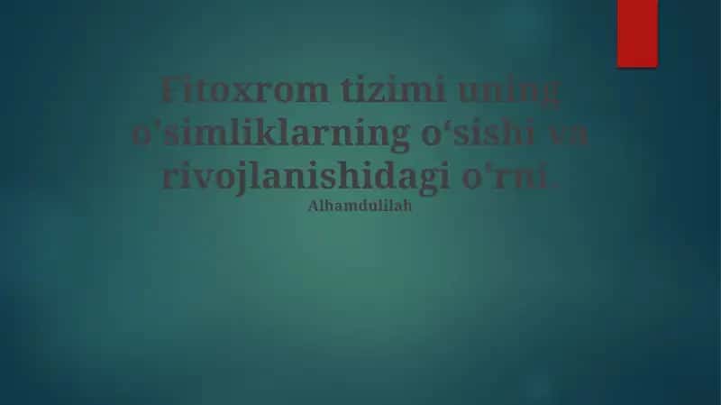 Fitoxrom tizimi