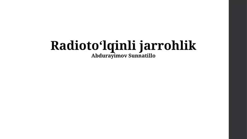 Radiotoʻlqinli jarrohlik