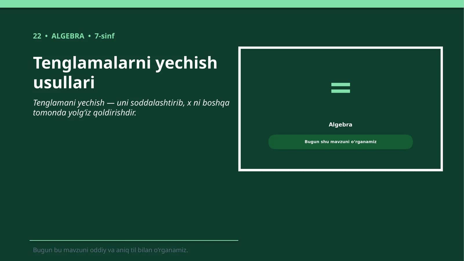 Tenglamalarni yechish usullari