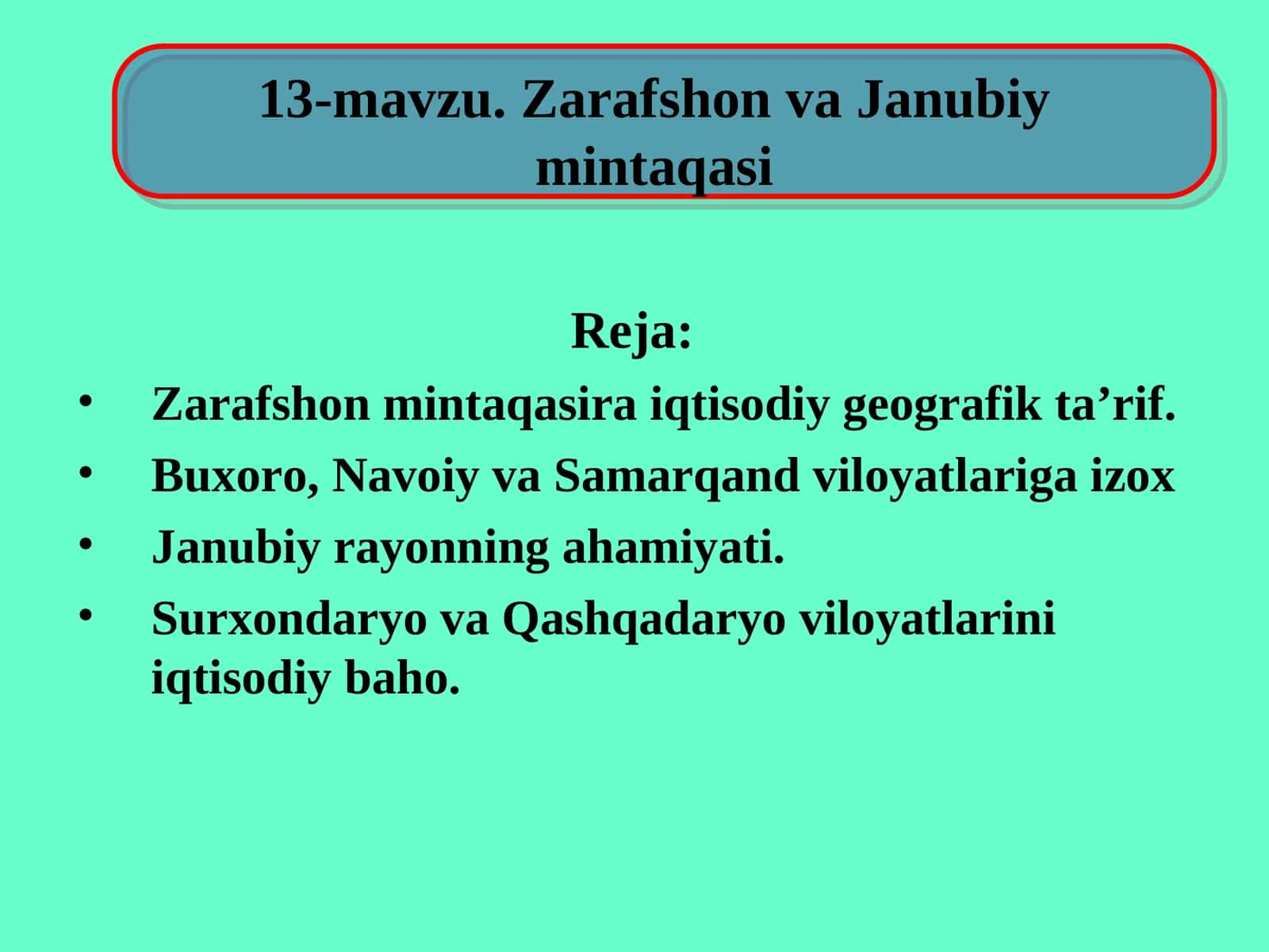 Zarafshon va Janubiy mintaqasi