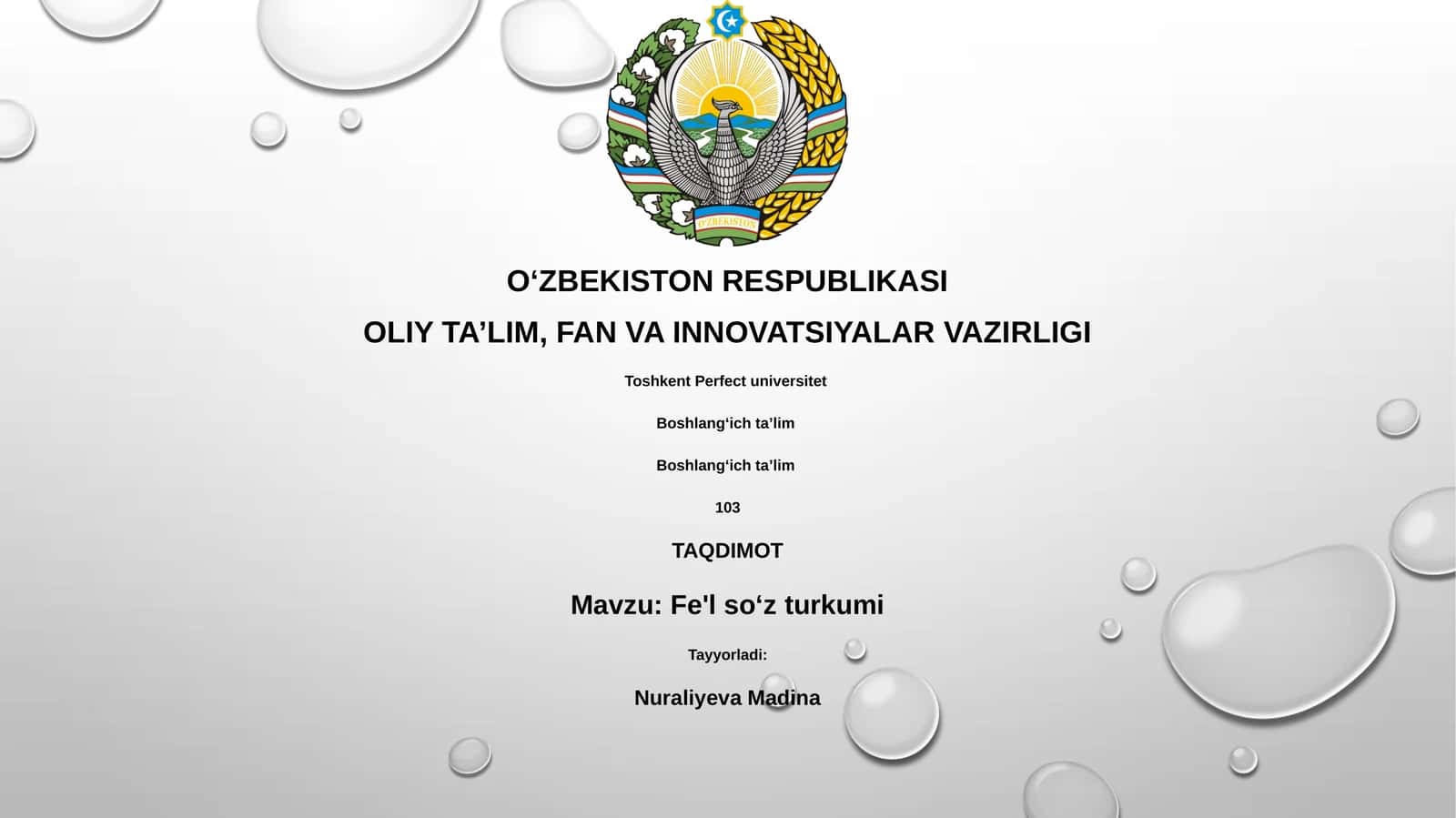 Fe'l soʻz turkumi