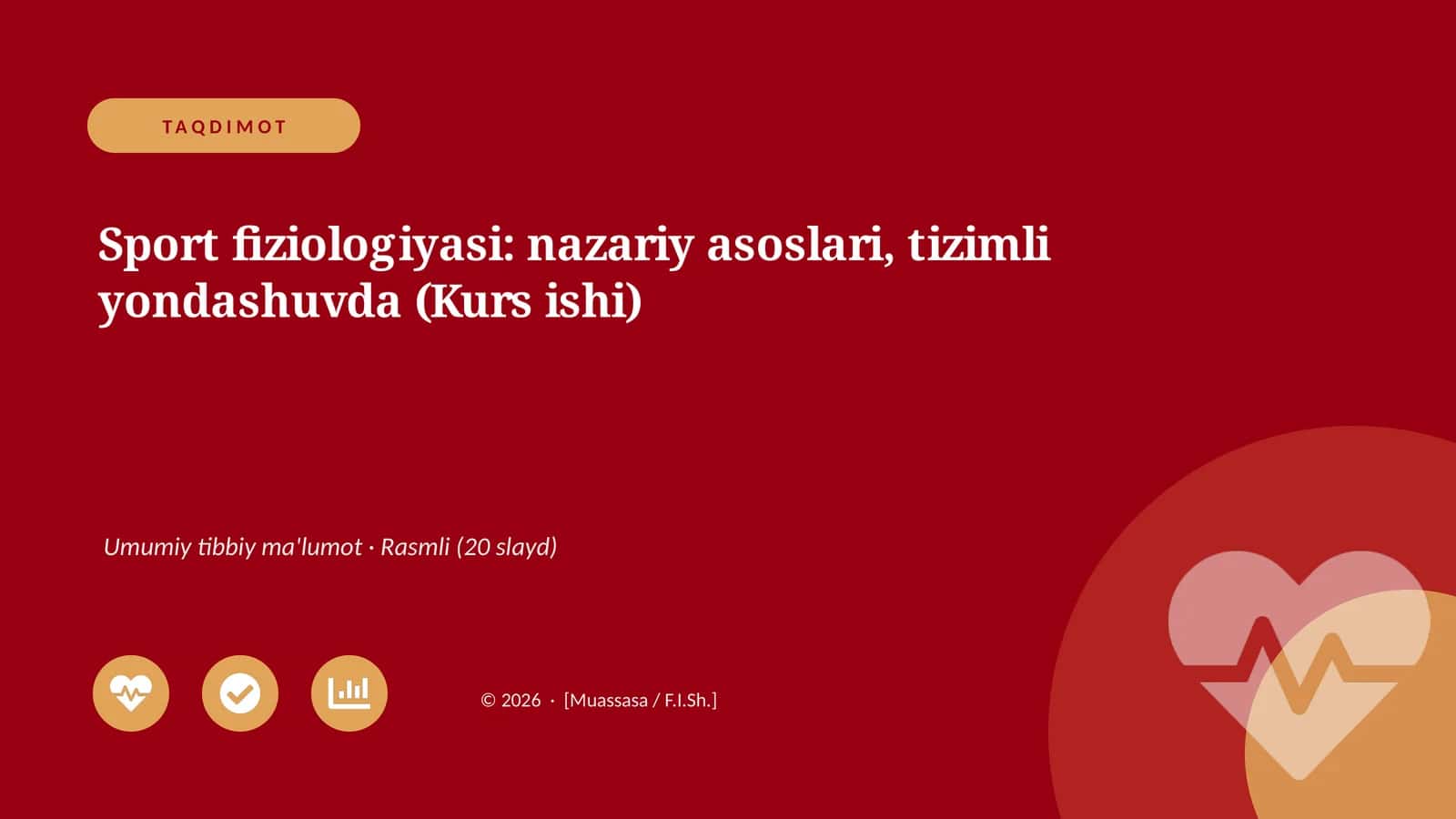 Sport fiziologiyasi: nazariy asoslari, tizimli yondashuvda (Kurs ishi)