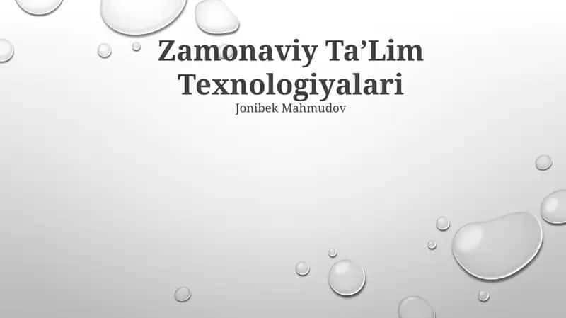 Zamonaviy TaʼLim Texnologiyalari