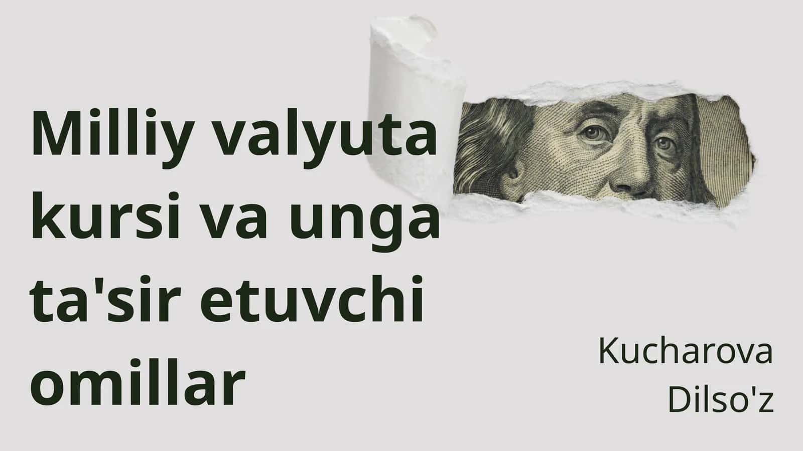 Milliy valyuta kursi va unga ta'sir etuvchi omillar