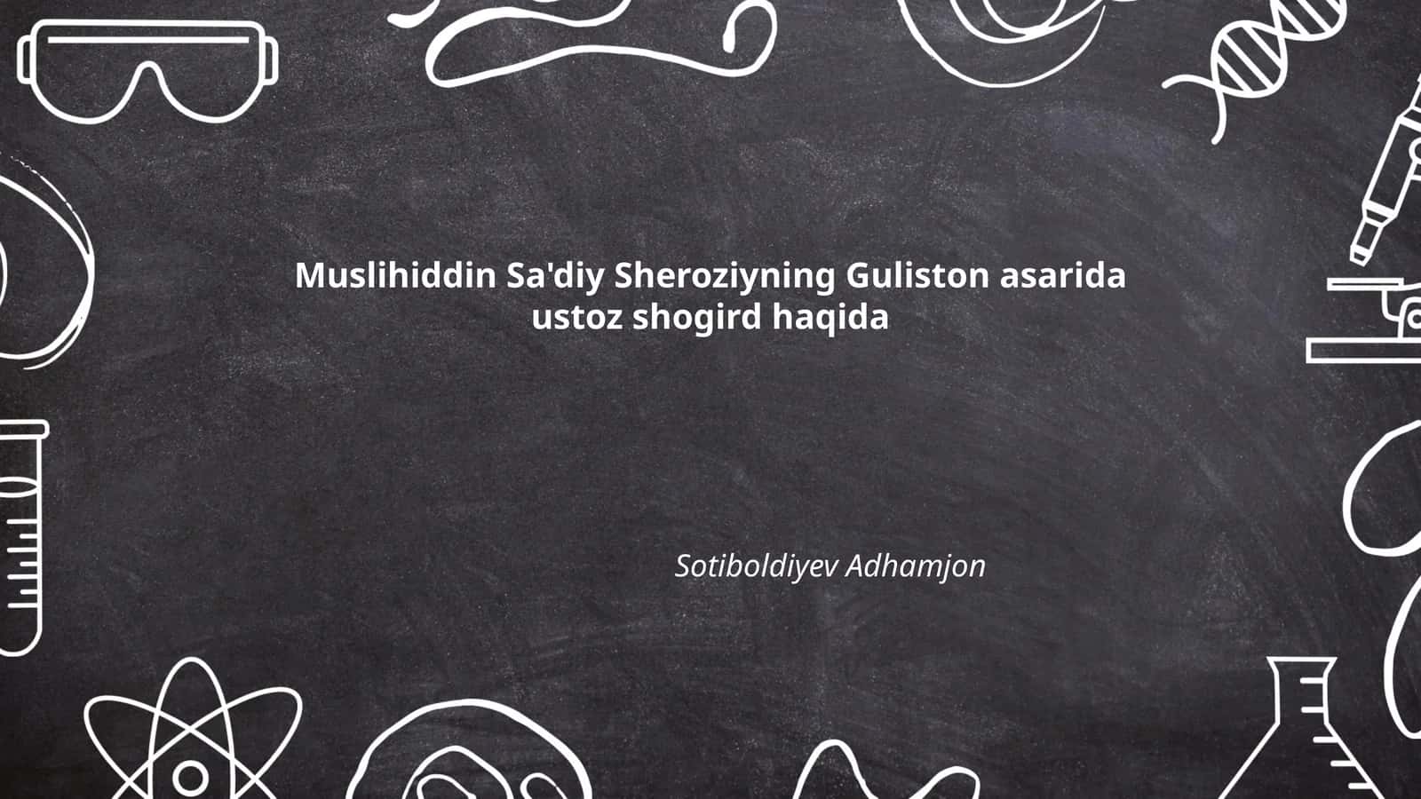 Ustoz va Shogirdning Juda Munosabati