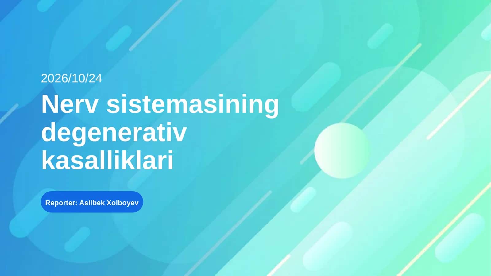 Nerv sistemasining degenerativ kasalliklari
