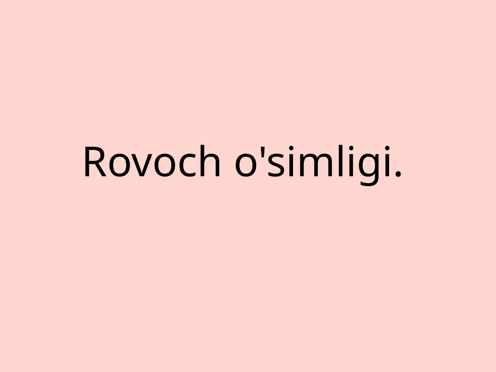 Rovoch o'simligi