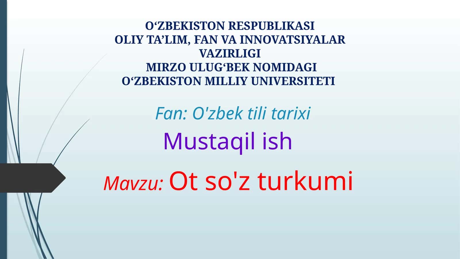 Ot so'z turkumi
