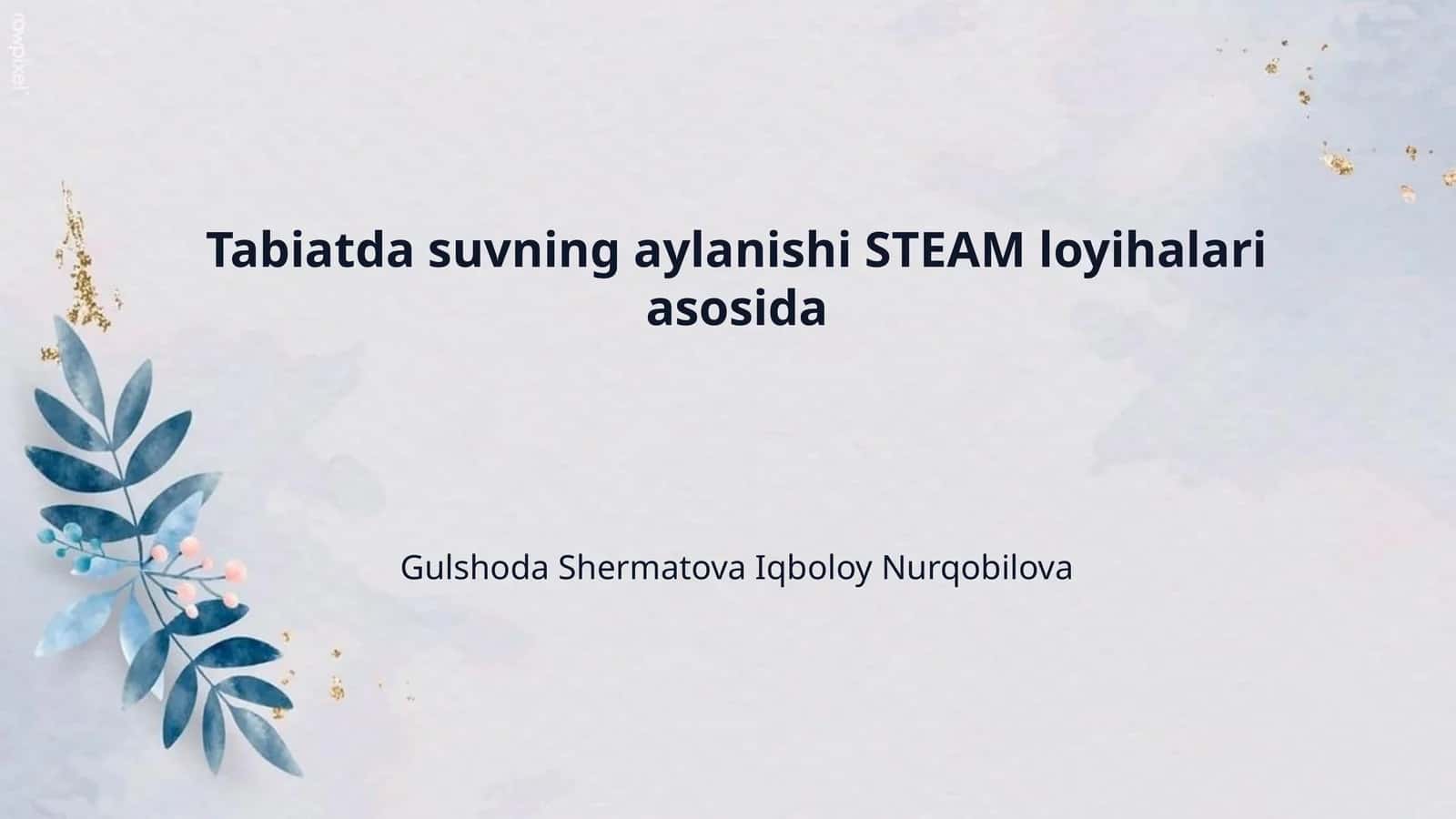 Tabiatda suvning aylanishi STEAM loyihalari asosida