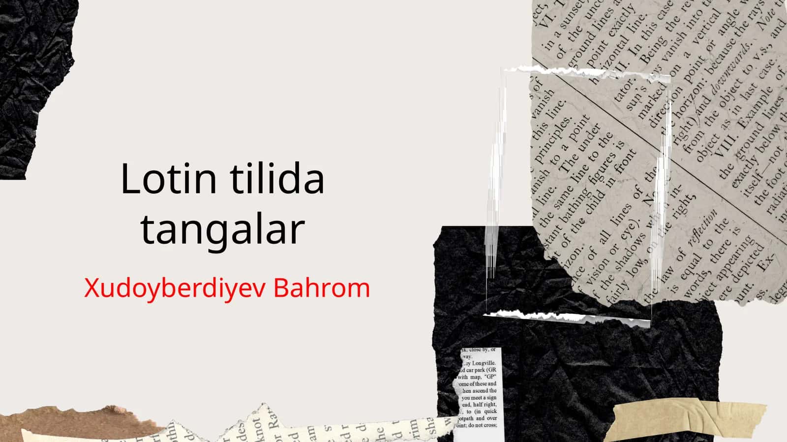 Lotin tilida tangalar