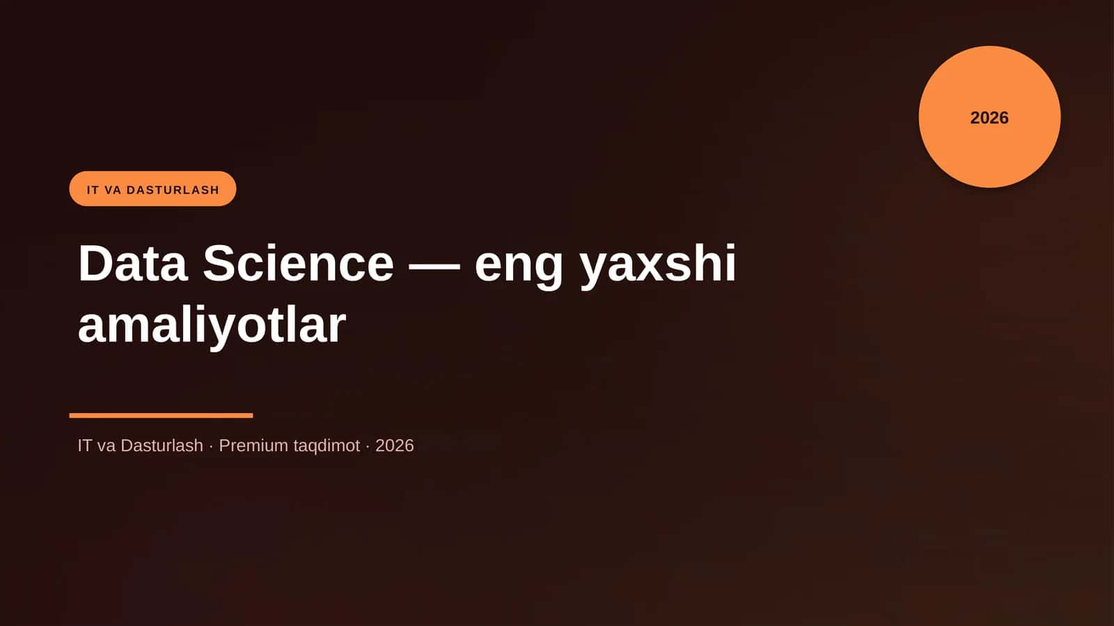 Data Science — eng yaxshi amaliyotlar