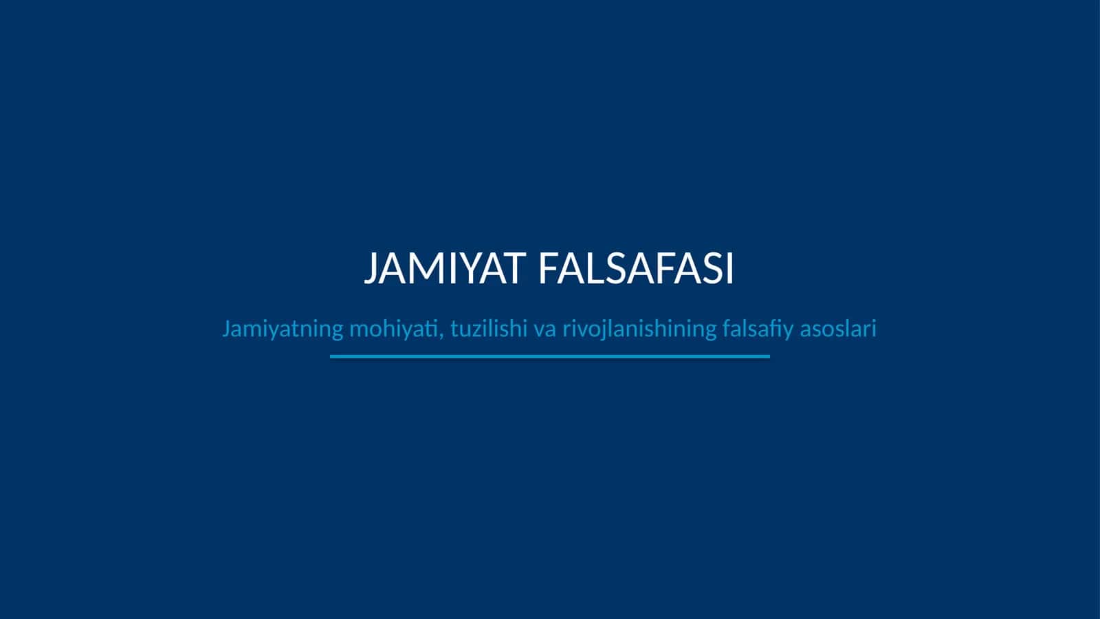 Jamiyat falsafasi
