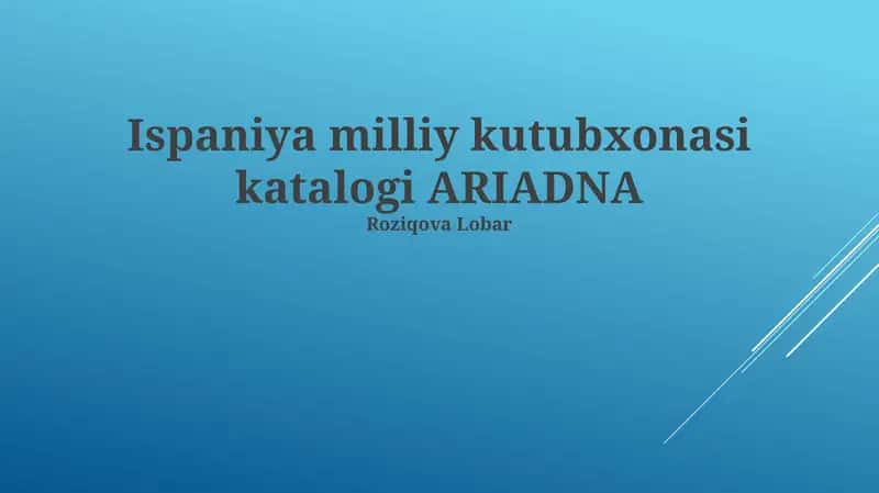 Ispaniya Milliy Kutubxonasining Ariadna Katalogi
