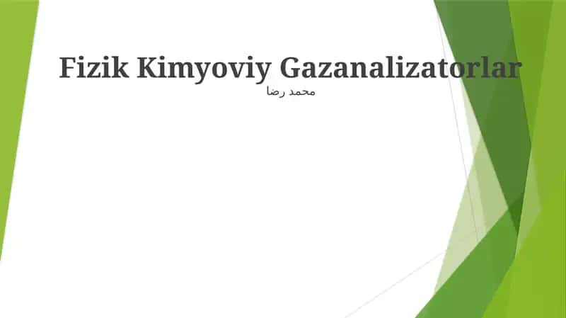 Fizik Kimyoviy Gazanalizatorlar