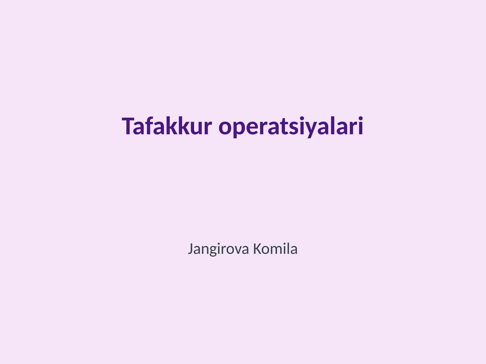 Tafakkur operatsiyalari