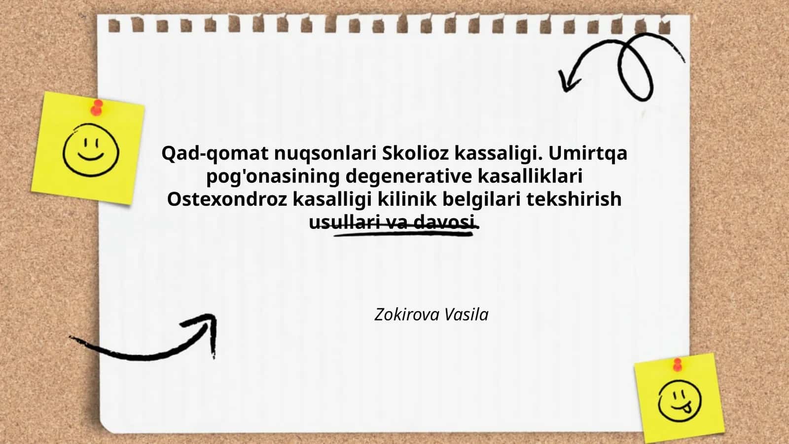 Qad-qomat nuqsonlari Skolioz kassaligi