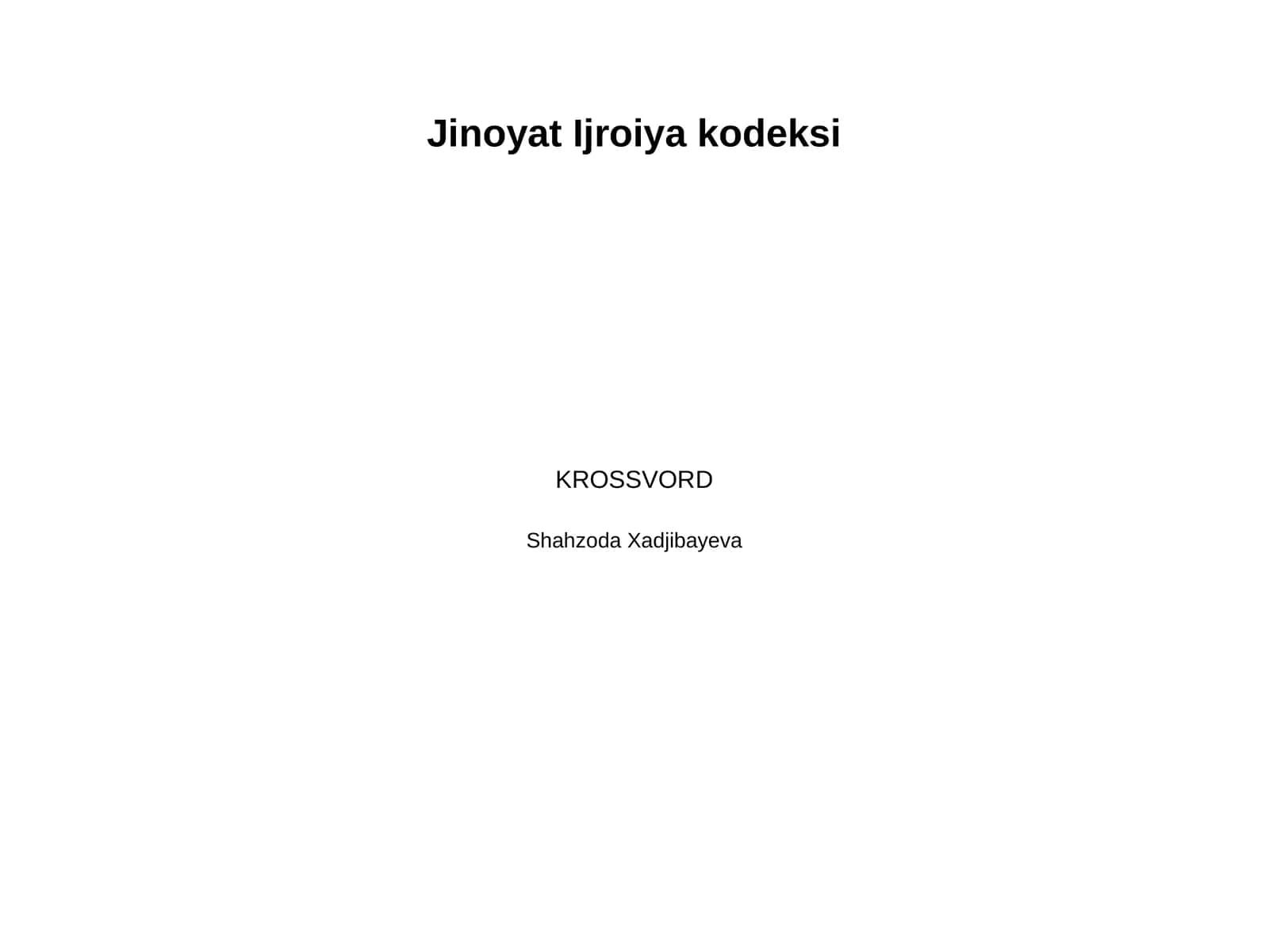 Jinoyat Ijroiya kodeksi