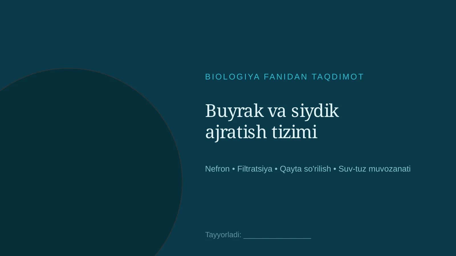 Buyrak va siydik ajratish tizimi