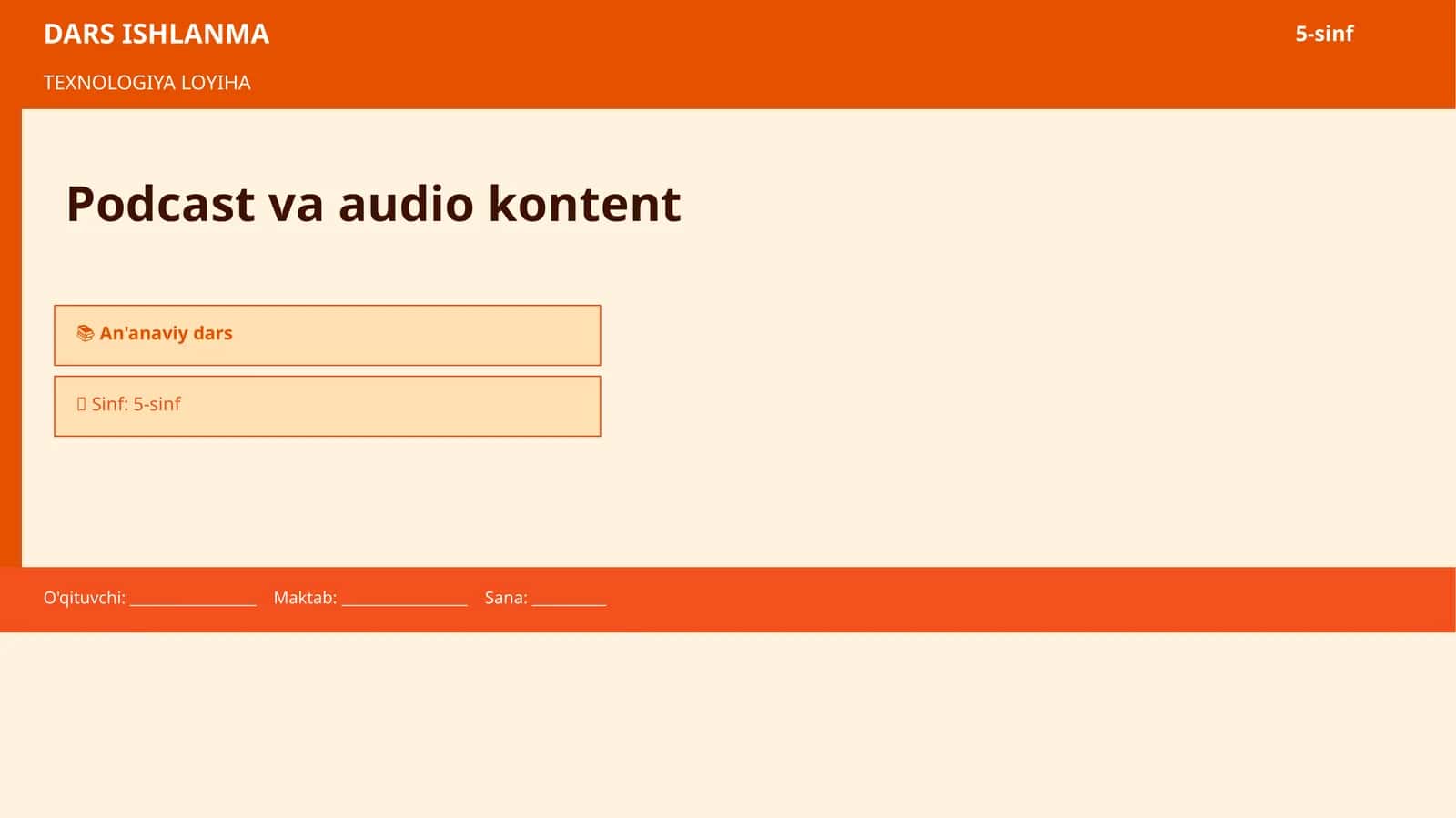TEXNOLOGIYA LOYIHA - Podcast va audio kontent