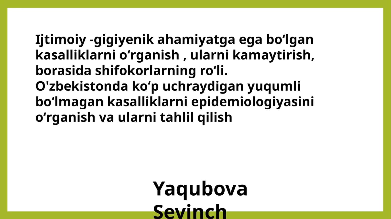 Ijtimoiy-gigiyenik ahamiyatga ega bo‘lgan kasalliklar