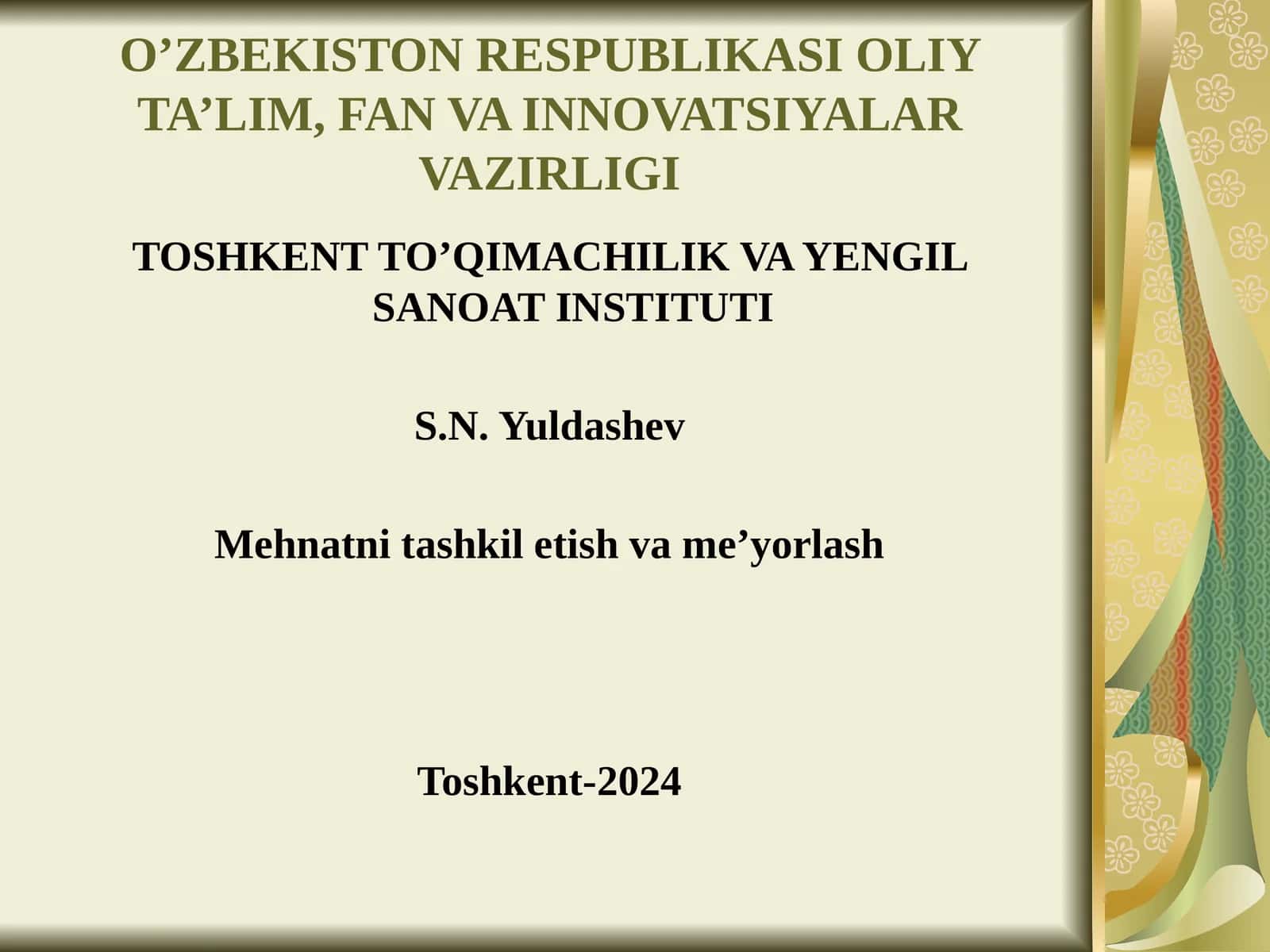 Mehnat intizomi va unimustaxkamlash yo'llari