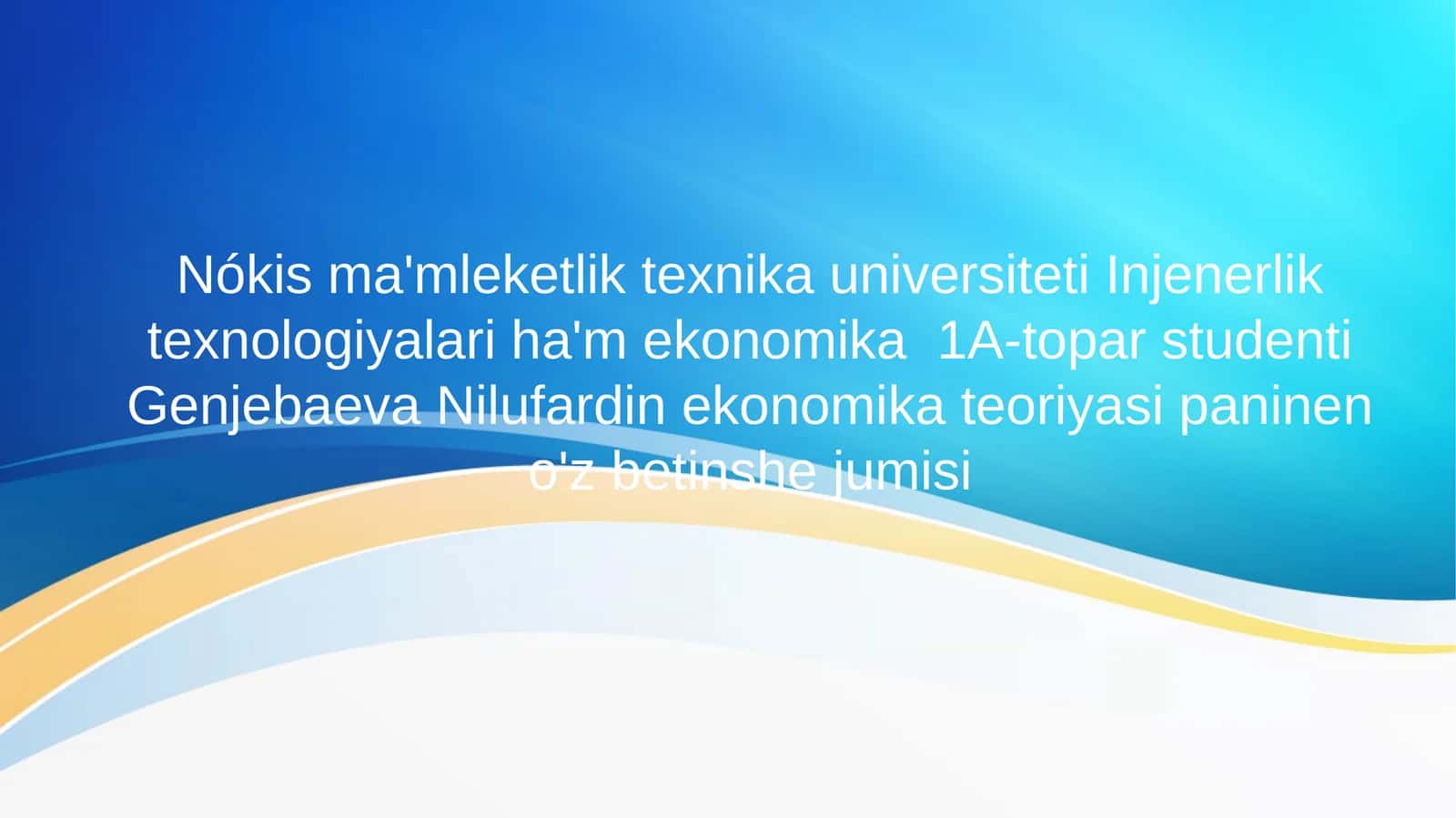 Ekonomika teoriyasi paninen o'z betinshe jumisi 5-tema
