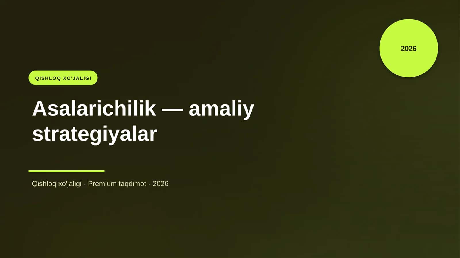 Asalarichilik — amaliy strategiyalar