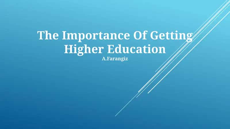 Higher Education: Key to a Brighter Future