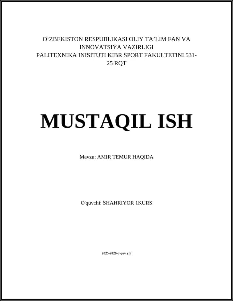 Amir Temur Haqida