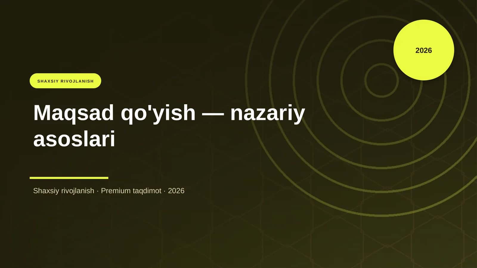 Maqsad qo'yish — nazariy asoslari
