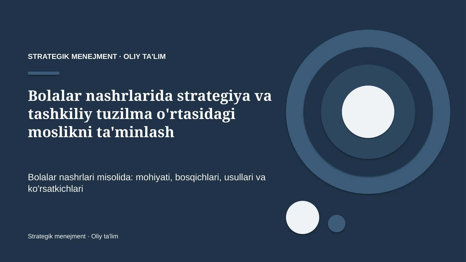 Strategik Menejment · Oliy Ta'lim