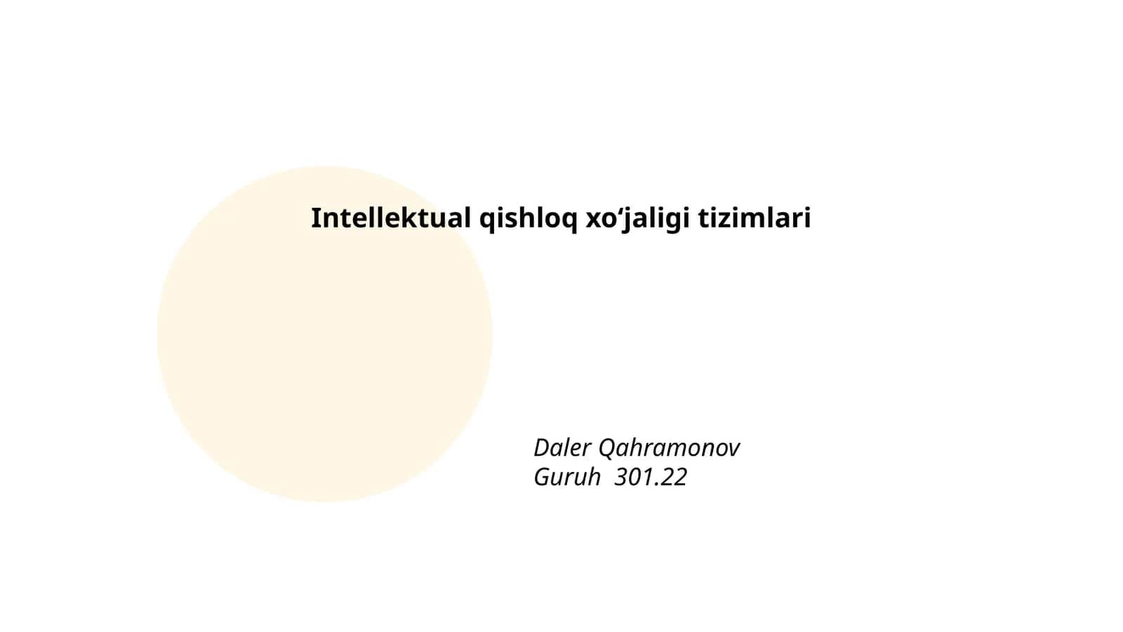 Intellektual qishloq xo‘jaligi tizimlari