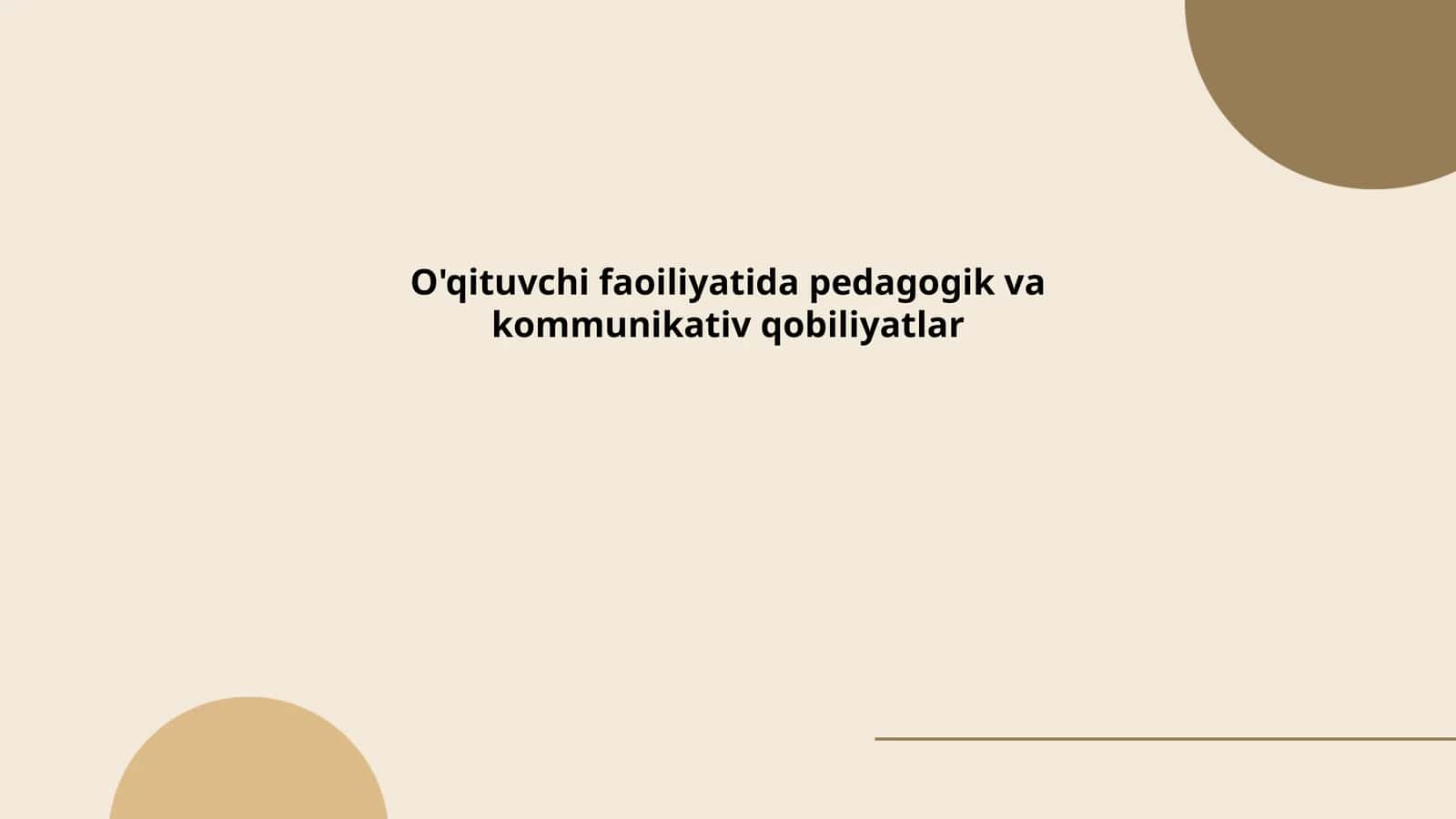 Pedagogik mahorat asoslari