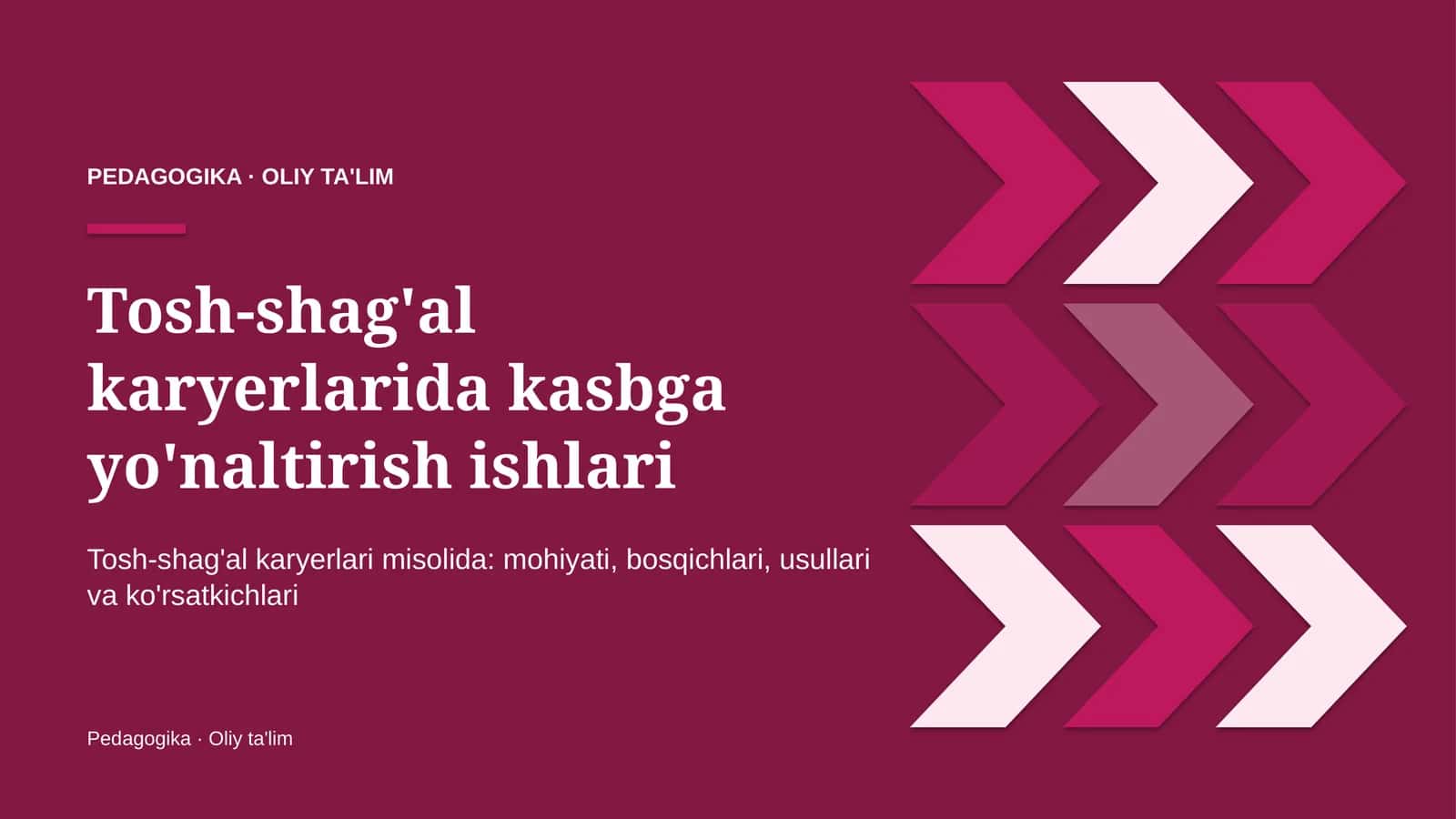 Tosh-shag'al karyerlarida kasbga yo'naltirish ishlari