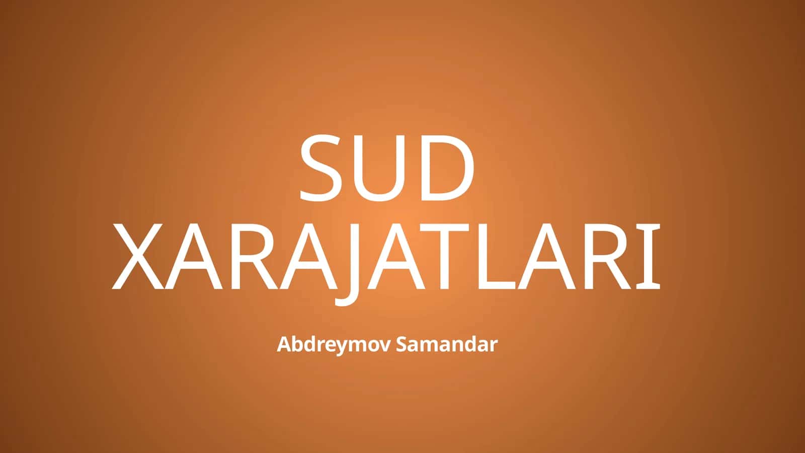 SUD XARAJATLARI