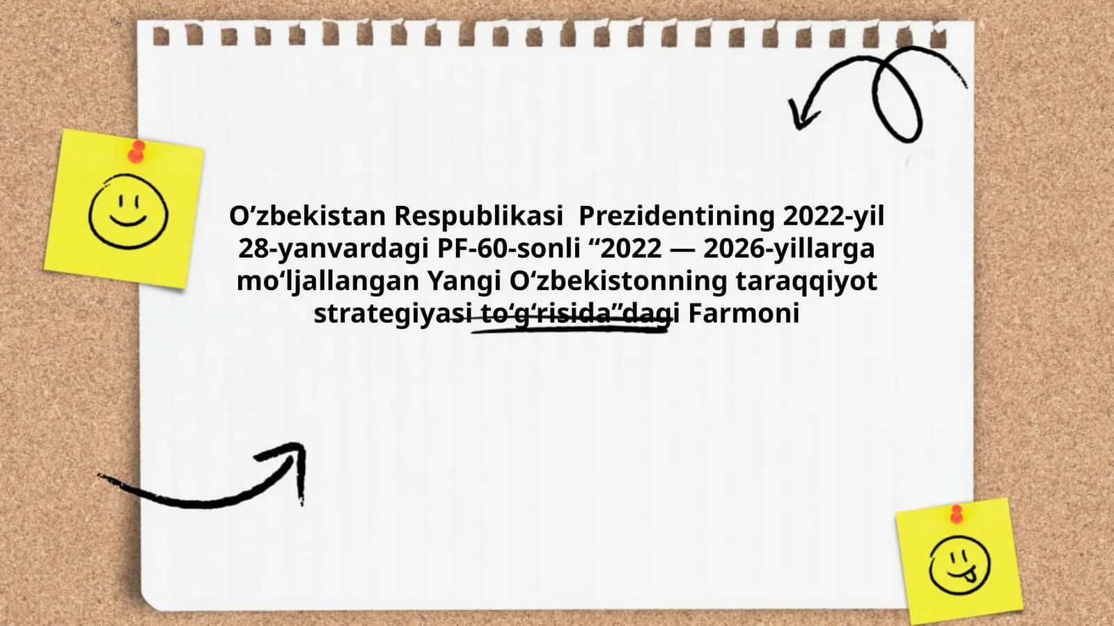 2022-yilda mo‘ljallangan Yangi O‘zbekistonning taraqqiyot strategiyasi