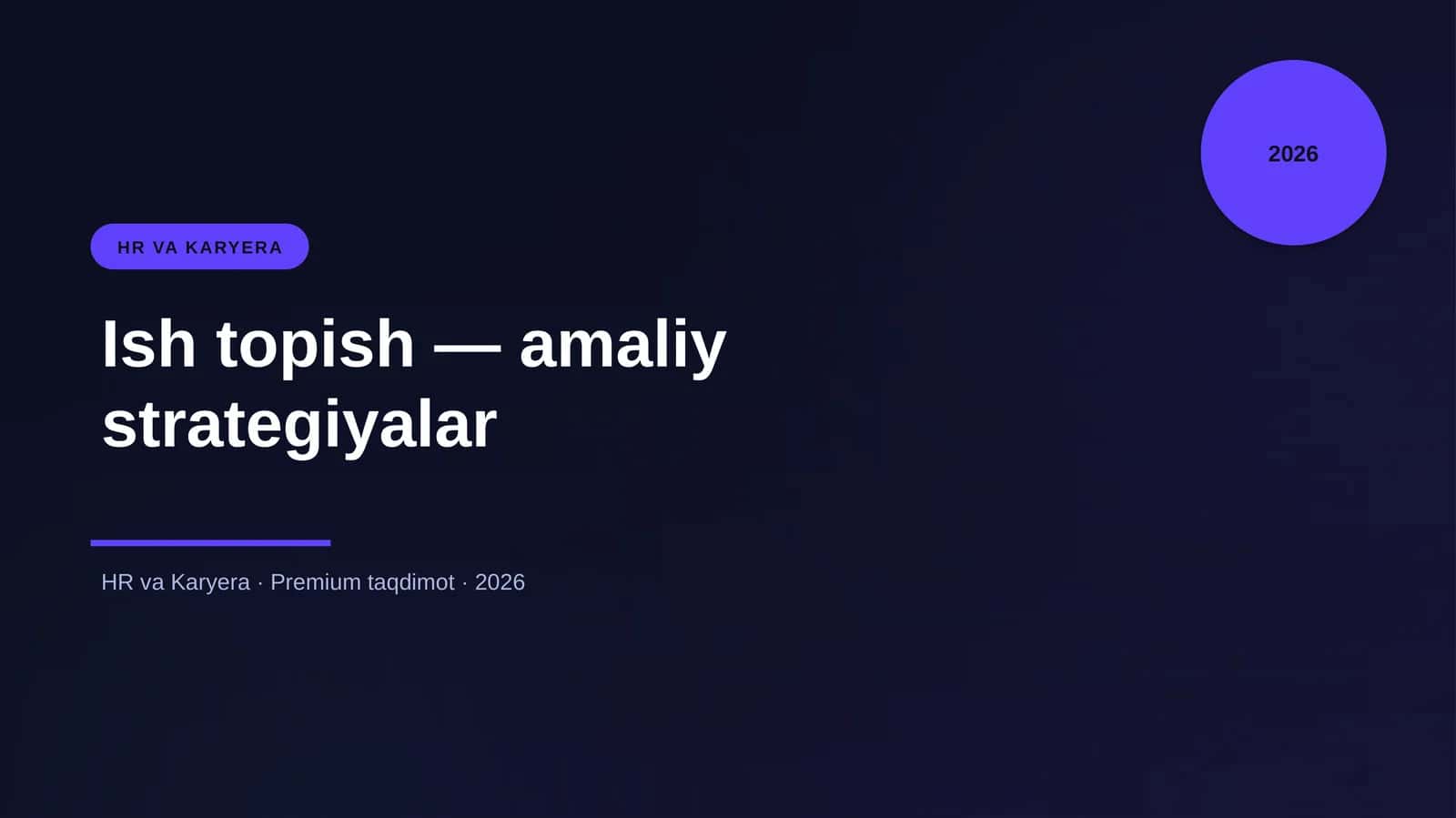 Ish topish — amaliy strategiyalar