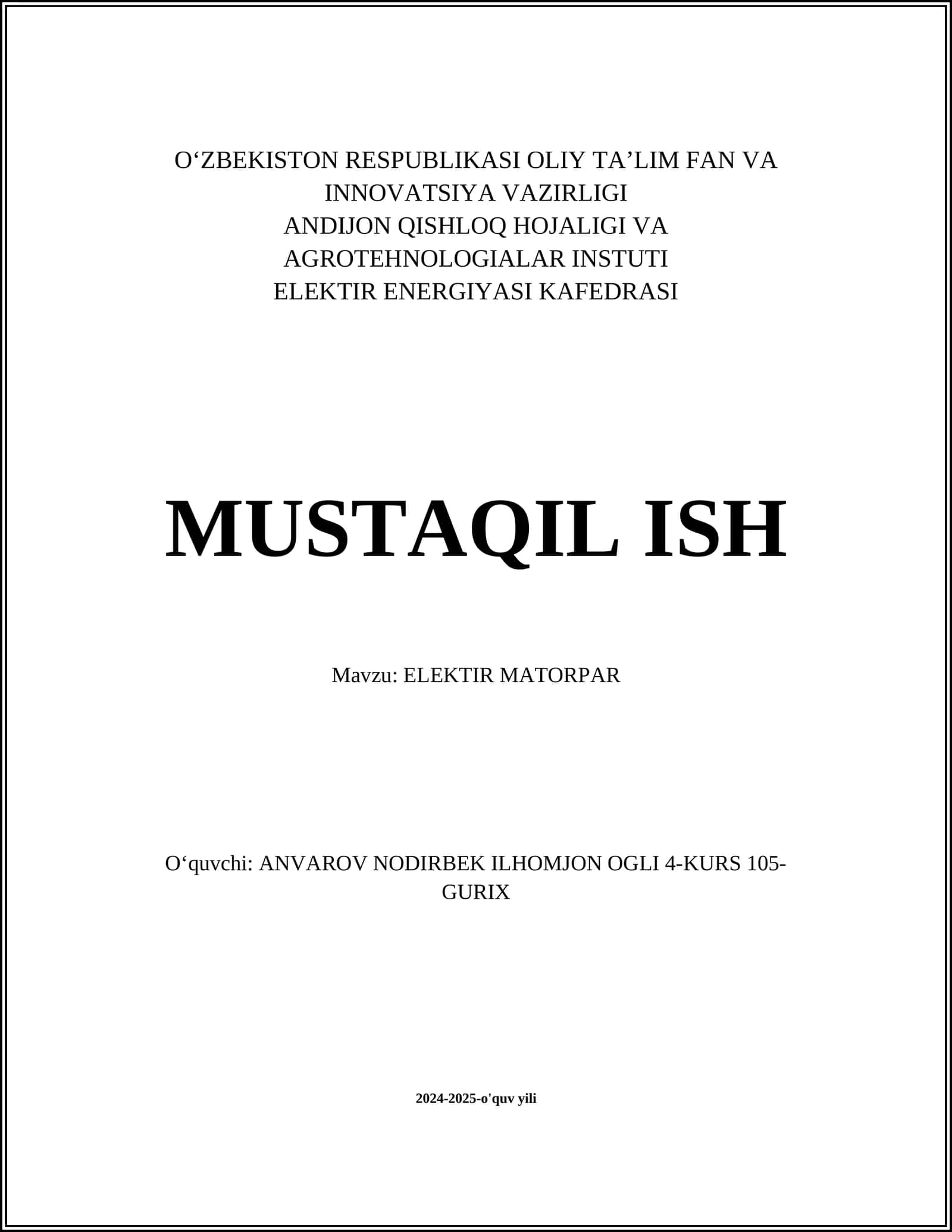 ELEKTIR MATORPAR