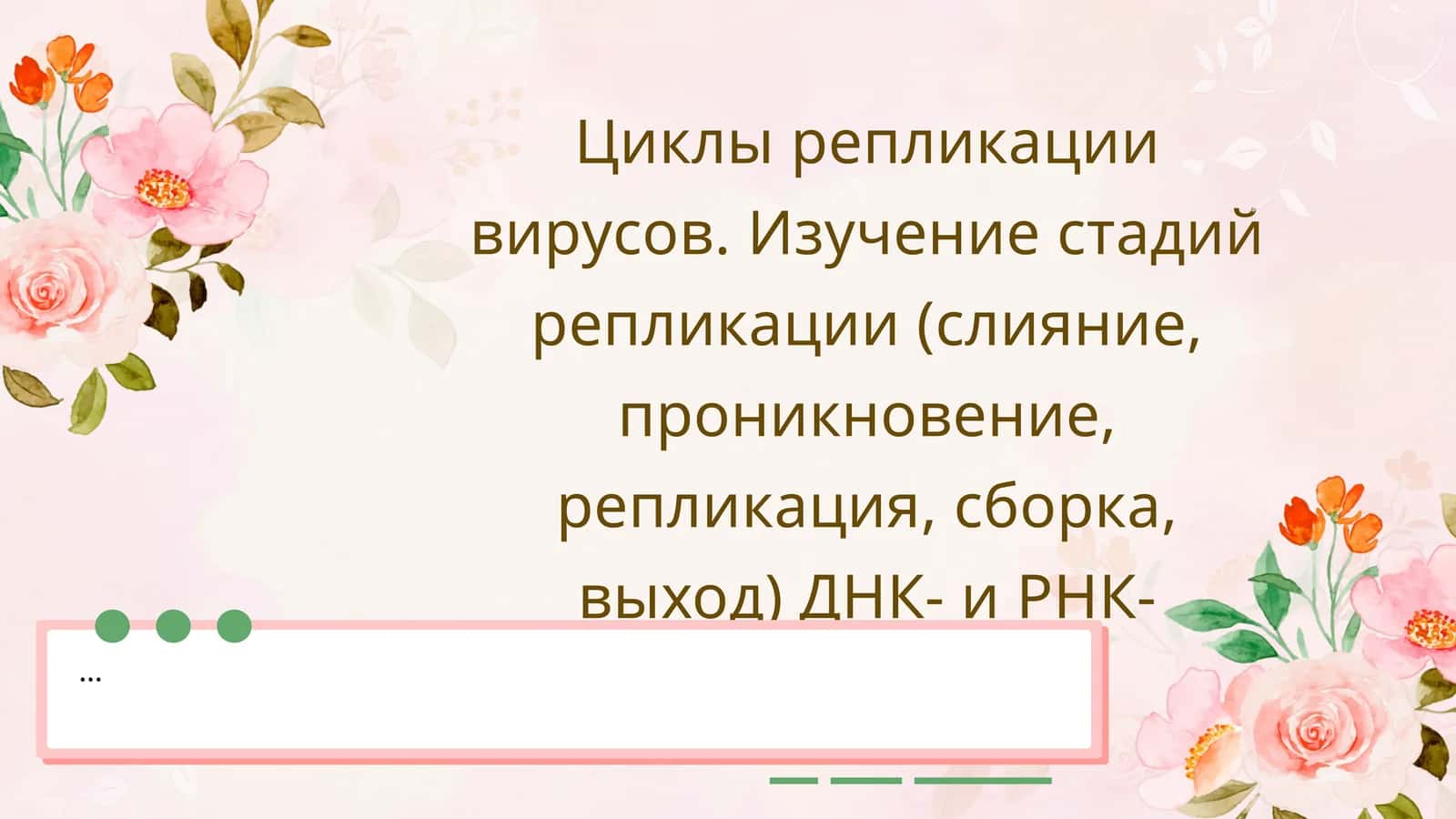 Циклы репликации вирусов