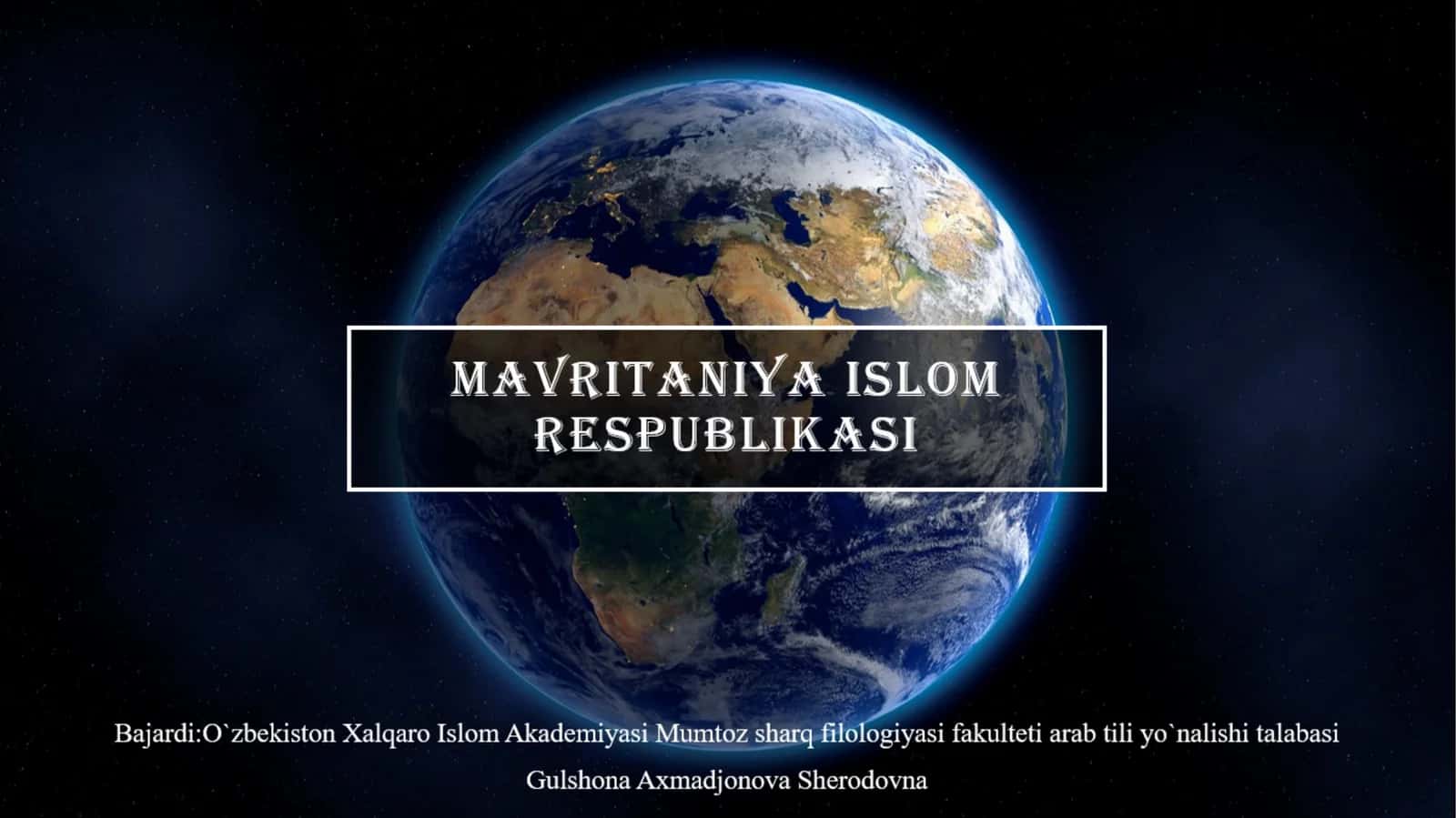 PPT Mavritaniya Islom Respublikasi