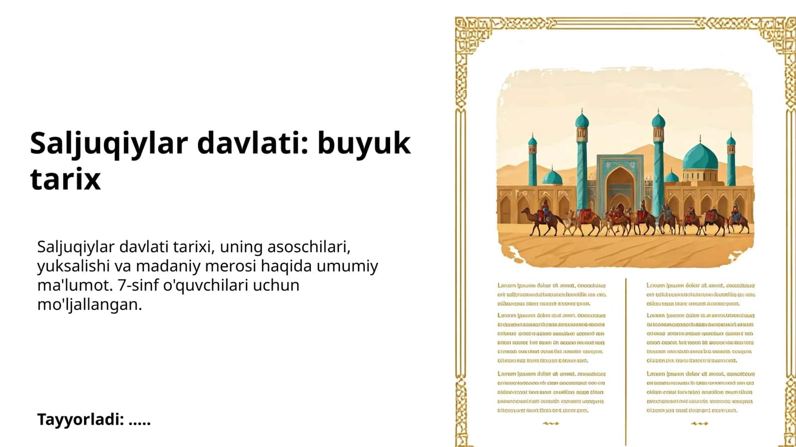 Saljuqiylar davlati: buyuk tarix