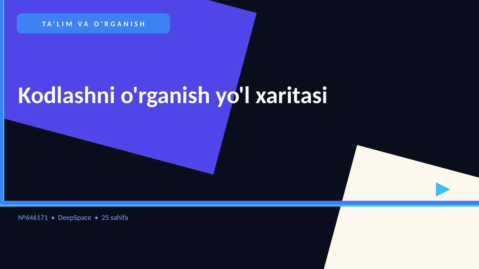 Kodlashni o'rganish yo'l xaritasi