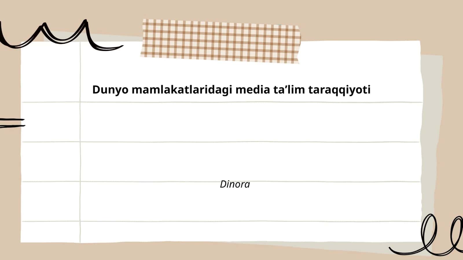 Dunyo mamlakatlaridagi media ta'lim taraqqiyoti Dinora