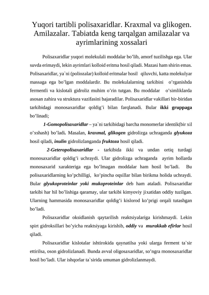 Polisaxaridlar
