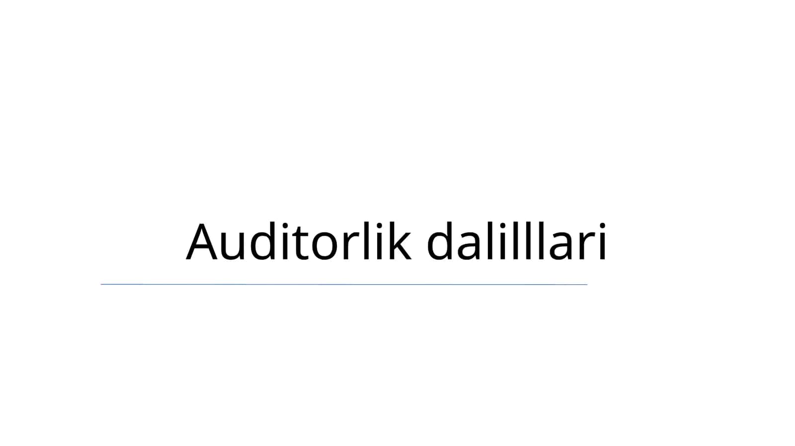 Auditorlik dalilllari