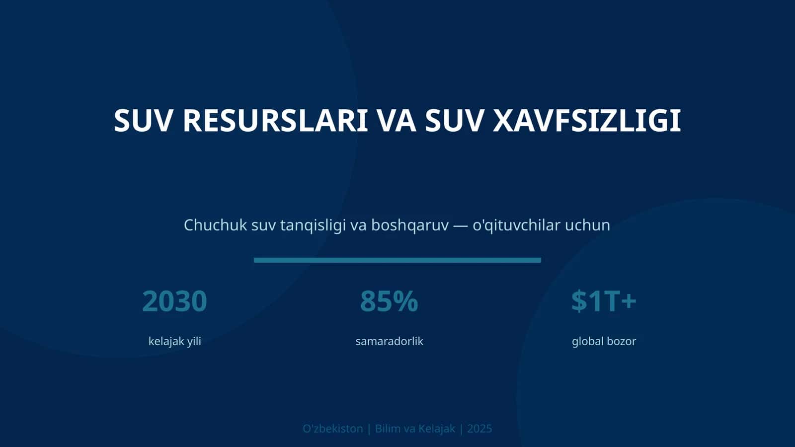 SUV RESURSLARI VA SUV XAVFSIZLIGI