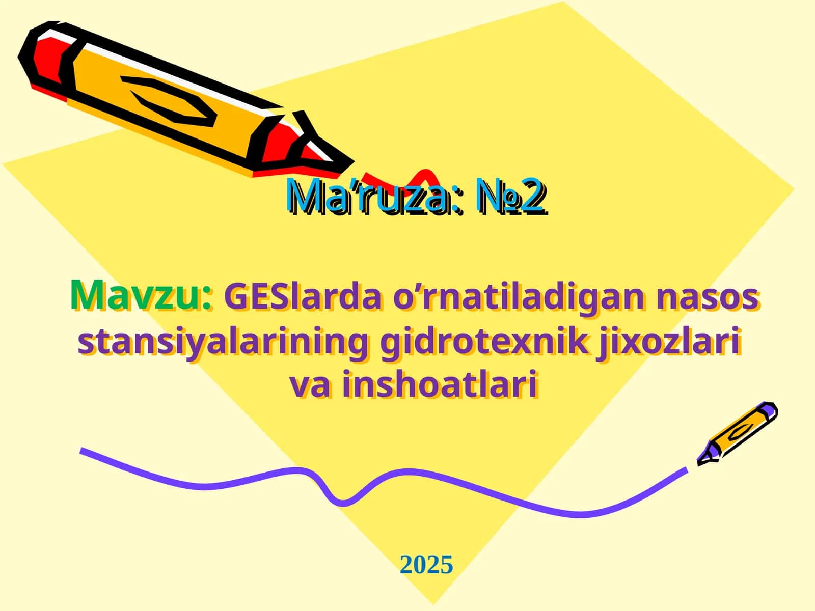 GESlarda o’rnatiladigan nasos stansiyalarining gidrotexnik jixozlariva inshoatlari