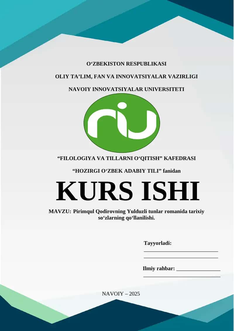 Yulduzli tunlar romanida tarixiy soʻzlarning qoʻllanilishi