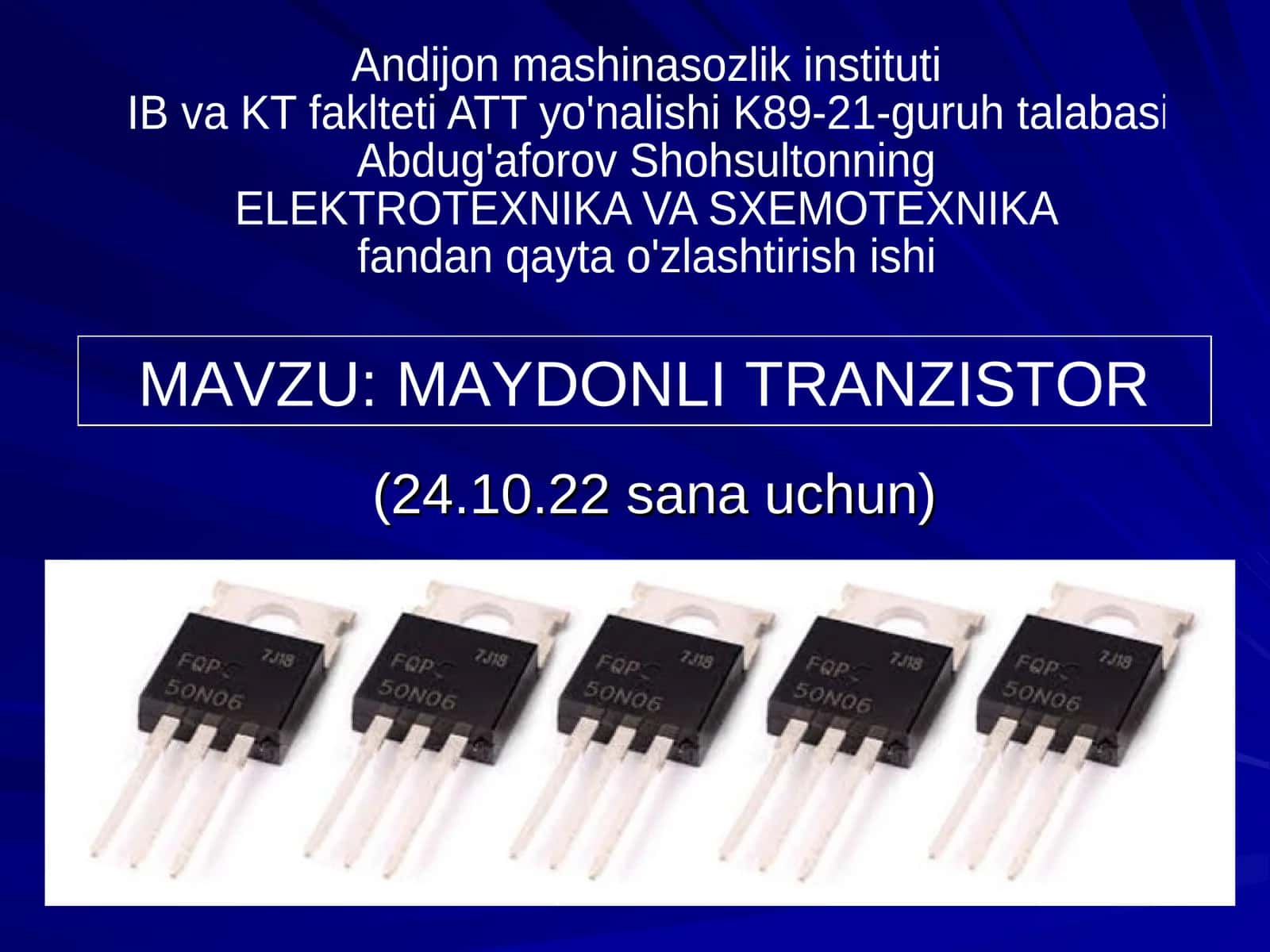 MAYDONLI TRANZISTOR
